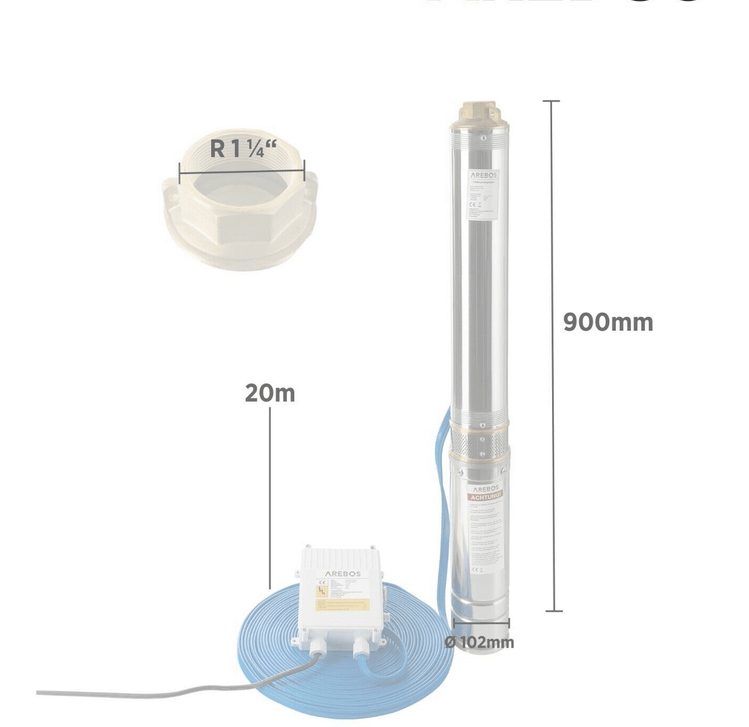 Deep well pump, well pump, submersible pump, garden pump, water pump 4" inch with control box
