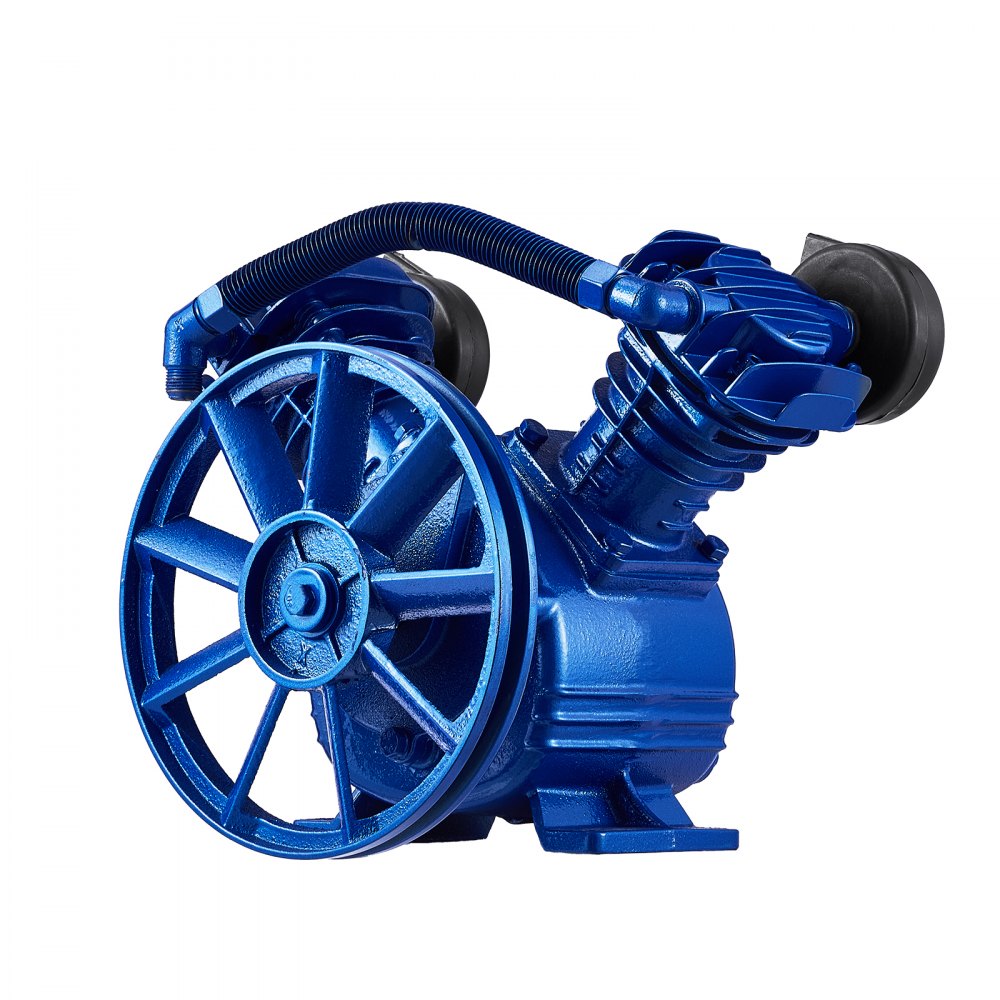 Luchtcompressorpompkop, 3 PK, 6,25 CFM bij 90 PSI, oliegesmeerde dubbele cilinder luchtcompressorzuigerpompkop, eentraps vervanging voor V-type gietijzeren luchtcompressorpomp met maximale druk van 116 PSI Luchtcompressorpompkop, 3 PK, 6,25 CFM bij 90 PSI, oliegesmeerde dubbele cilinder luchtcompressorzuigerpompkop, eentraps vervanging voor V-type gietijzeren luchtcompressorpomp met maximale druk van 116 PSI