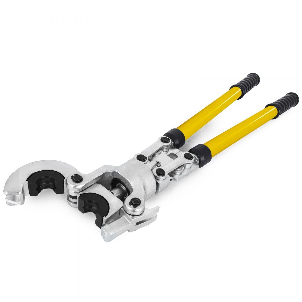 Pressing pliers V12, V15, V22, V28, TH16, TH20, TH26, TH32 mm, crimping pliers, pressing pliers with 360° rotating head and ergonomic rubber handle, portable pipe pressing pliers, manual cable lug pliers