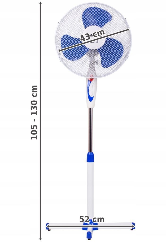 Staande ventilator, windmachine, luchtkoeler, krachtig, wit