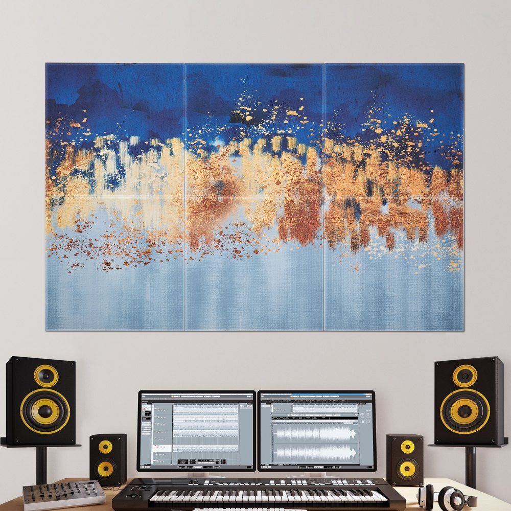 Packung mit 6 Akustikplatten, 1800 x 1200 x 10 mm, Akustikwandpaneele, selbstklebende dekorative Schalldämpfungs- und Absorptionsplatten für Zuhause, Büro, Studio, Spielzimmer, Theater, Malerei