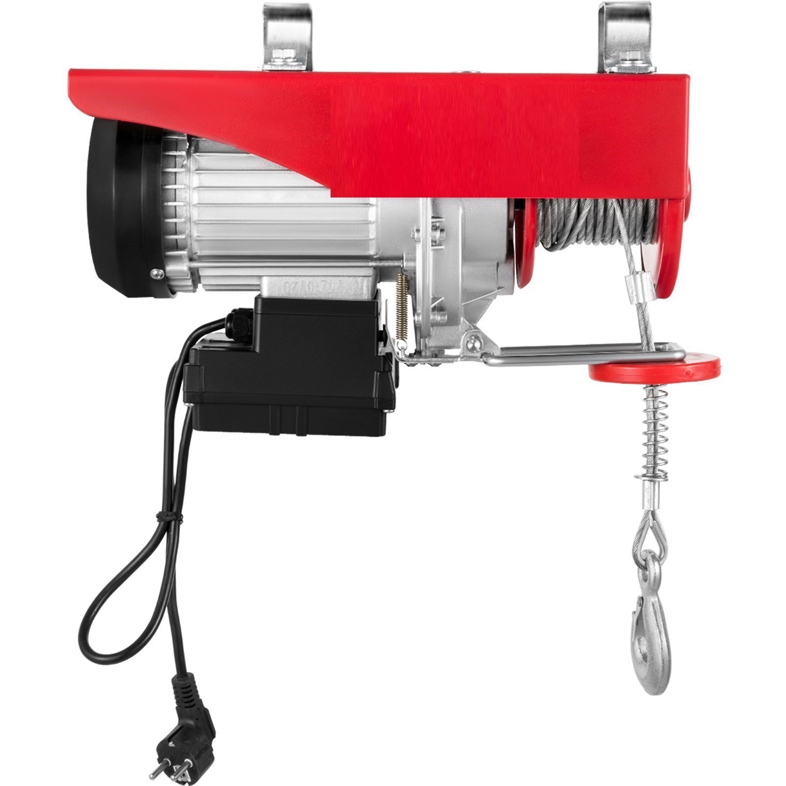 Treuil électrique à corde double, capacité de charge 495 kg, puissance moteur 1020 W, palan à câble avec palan à chaîne 220V, rouleau de treuil motorisé, télécommande radio, interrupteur d'arrêt d'urgence, comprenant 2 sangles de levage