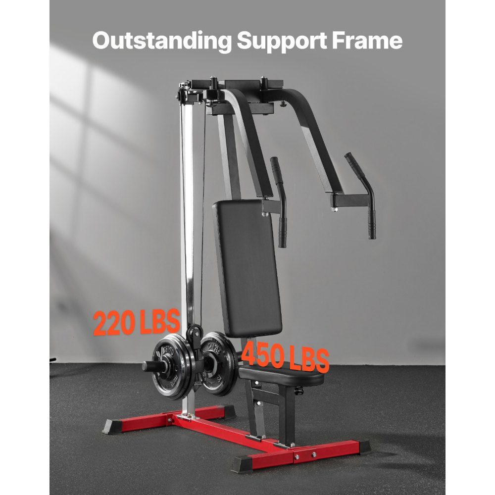 Vlindermachine speciaalapparaat (204 kg draagvermogen) voor het bovenlichaam voor de homegym, verstelbaar fitnessstation, voor spiertraining (borst, rug, achterste deltaspier)