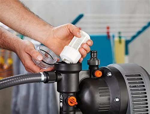 Gardena Classic huishoudwaterleiding 3000/4 eco: Huishoudwaterpomp met thermische beveiligingsschakelaar, terugslagklep, 650W vermogen, max. leveringscapaciteit tot 2.800 l/u - 650 W (1753-20), zwart, blauw, grijs, oranje