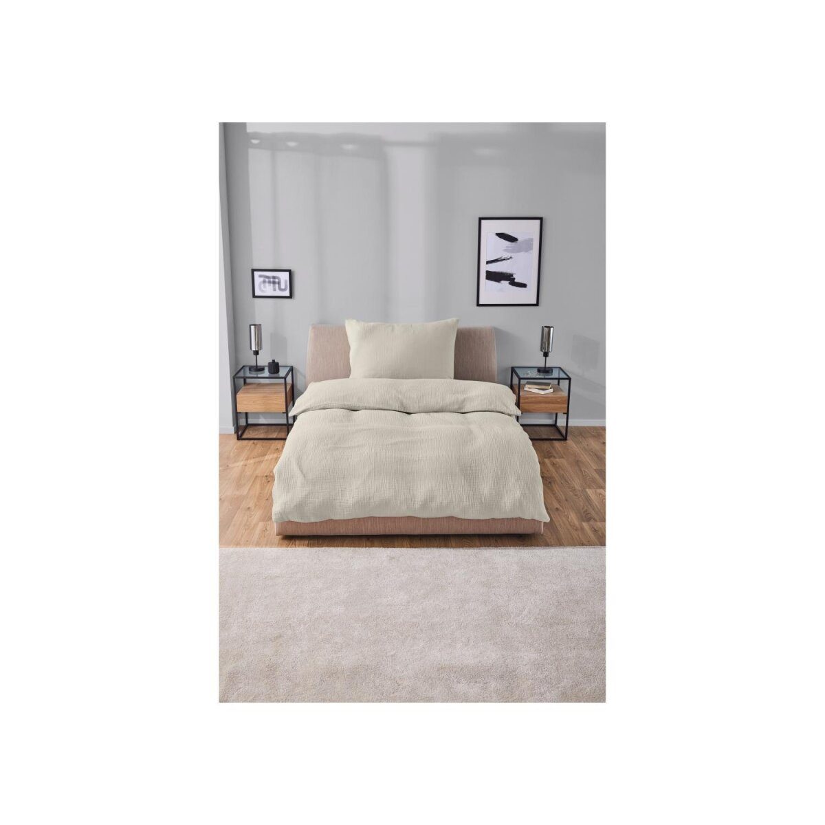 LIVARNO home muslin bed linen, 135 x 200 cm (beige)