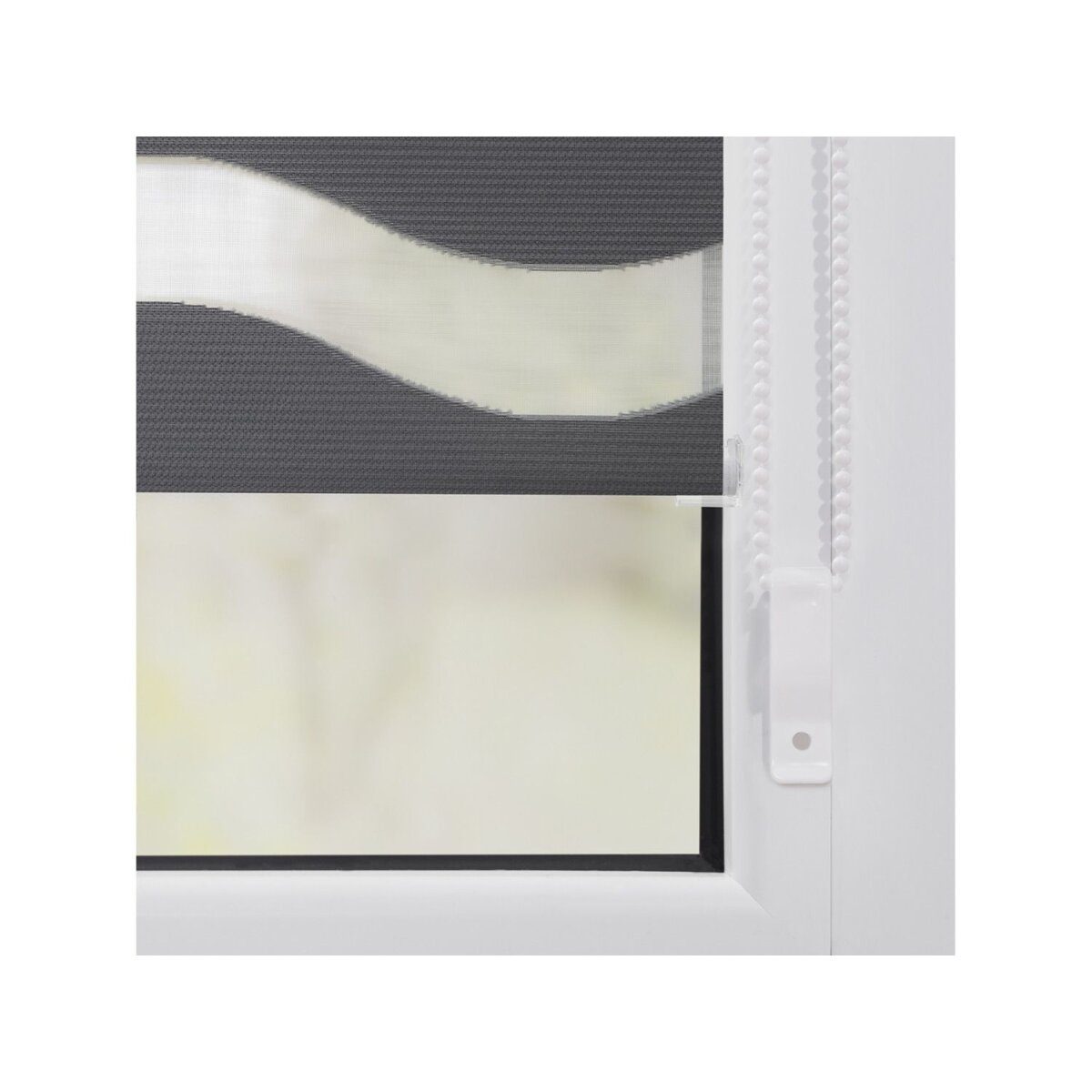 Lichtblick Duo rolgordijn wave Klemmfix, boren niet nodig, vanaf 45 x 150 cm (antraciet, 60x150 cm)