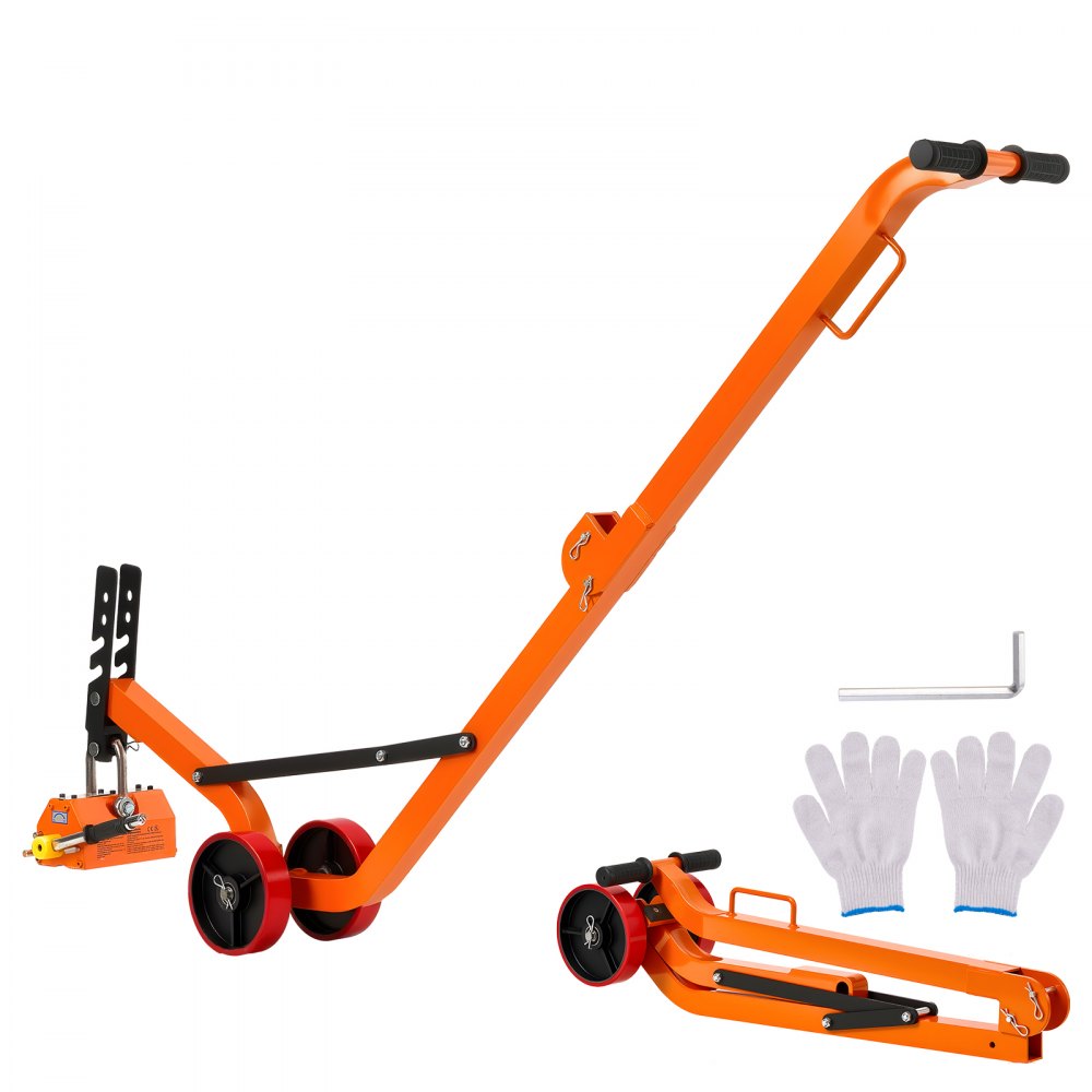 Lasthefmagneet permanente magneetheffer met trolley, 600 kg trekkracht, stalen trolley met heavy-duty magnetische lifter & 2 wielen & verstelbare handgreep, voor het heffen van putdeksels Lasthefmagneet permanente magneetheffer met trolley, 600 kg trekkracht, stalen trolley met heavy-duty magnetische lifter & 2 wielen & verstelbare handgreep, voor het heffen van putdeksels
