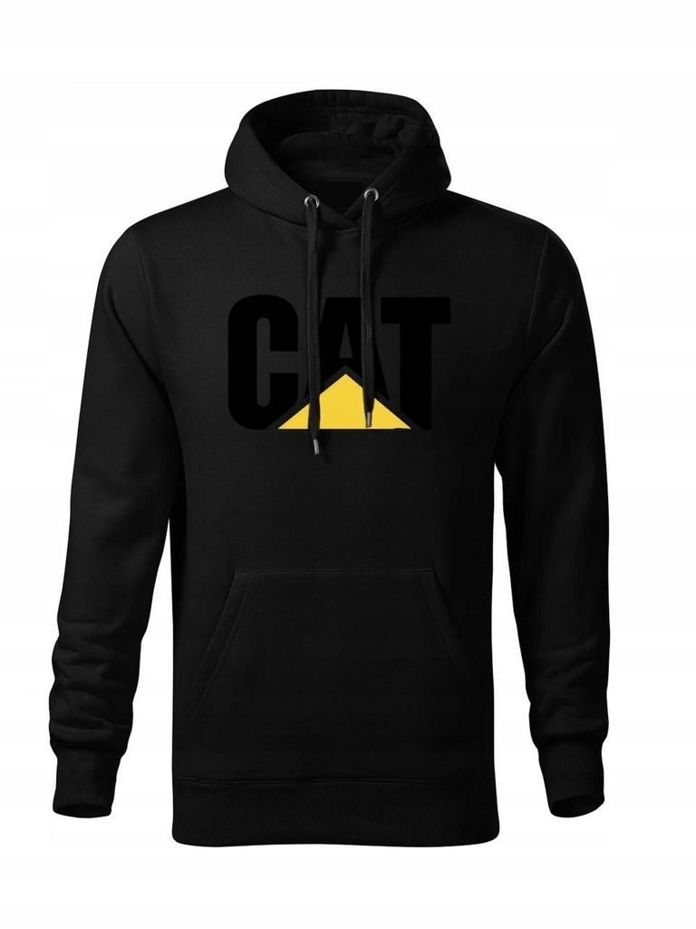 CAT herenhoodie - zwarte katoenen trui