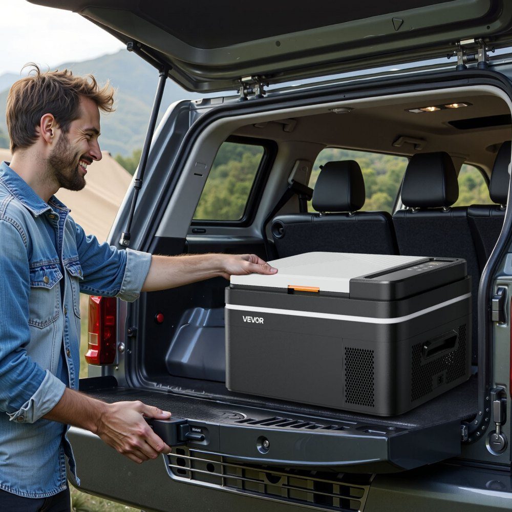 Compressor Cooler 22L 12/24V DC Electric Freezer Box with App Control, 100-240V AC Car Fridge for Camping Travel Truck Fishing 45W Thermoelectric Cooler Portable