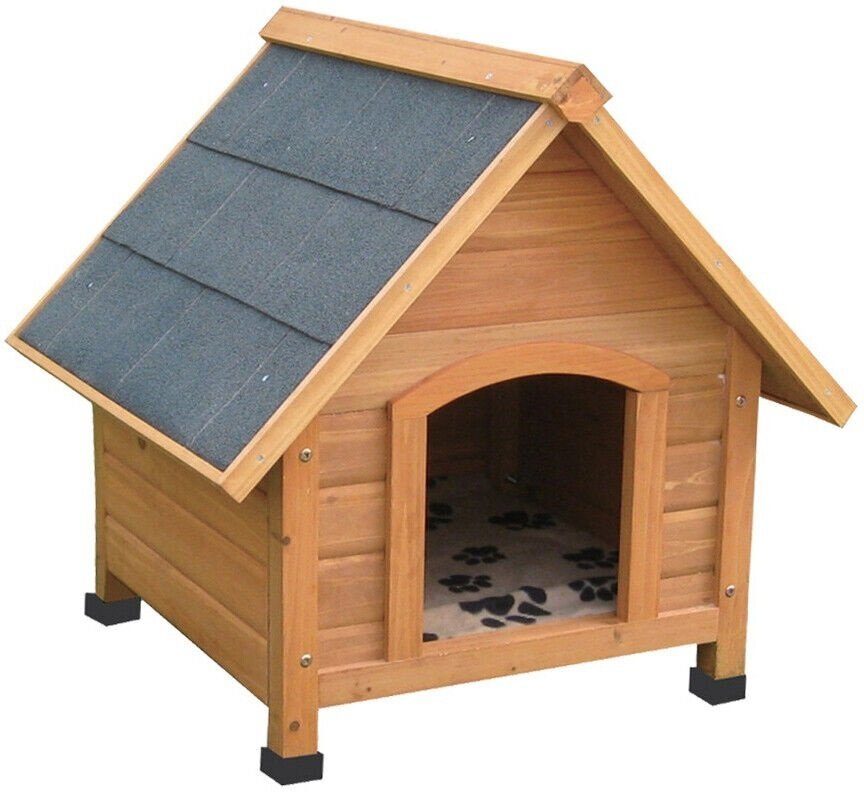 Weatherproof dog house made of solid wood 70cm high