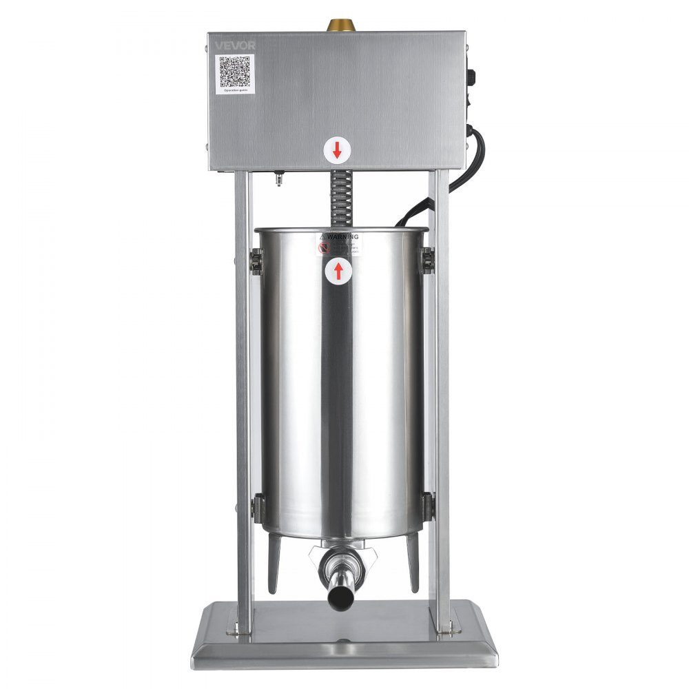 Electric Sausage Filler 15L Sausage Filling Machine Meat Filler with Stepless Speed ​​Control & Pedal, High Performance Stainless Steel Filler with 4 Sausage Filling Tubes, Meat Filling