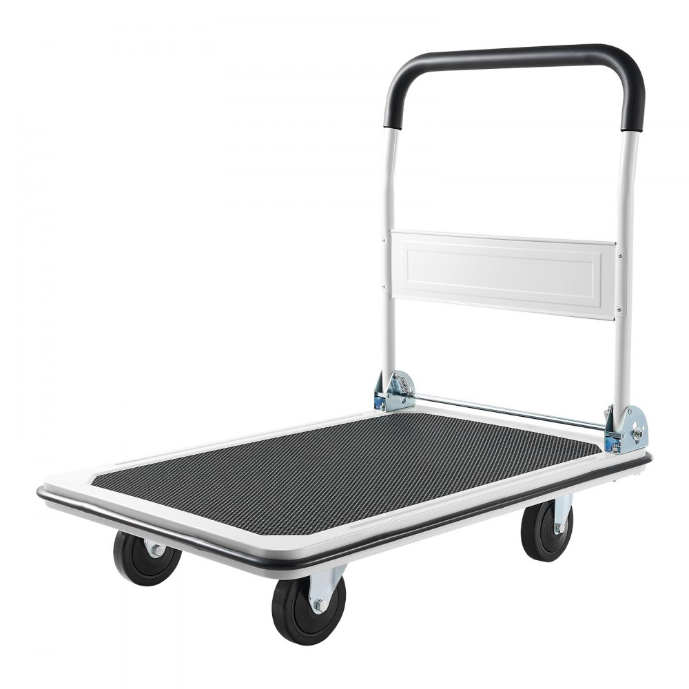 Foldable platform trolley 300 kg, transport trolley with swivel castor, hand trolley loading area with anti-slip coating, transport aid for easy storage, 900x610x870 mm trolley Foldable platform trolley 300 kg, transport trolley with swivel castor, hand trolley loading area with anti-slip coating, transport aid for easy storage, 900x610x870 mm trolley