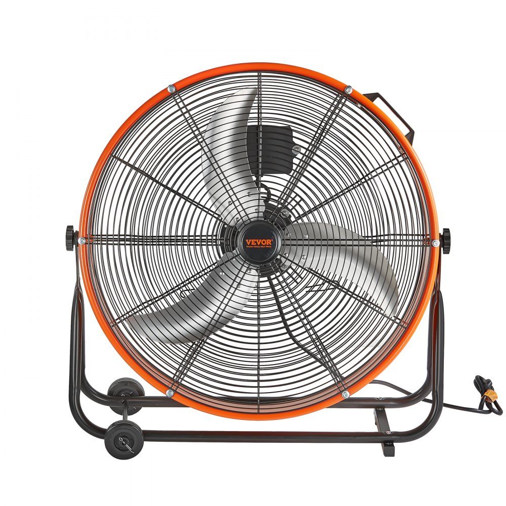 Trommelventilator, Bodenventilator, Industrieventilator, 3 Geschwindigkeiten, 8600 CFM, 360° verstellbare Neigung, 0–2 Stunden Timer, Standventilator, Windmaschine für Lager, Werkstatt, Fabrik, Keller