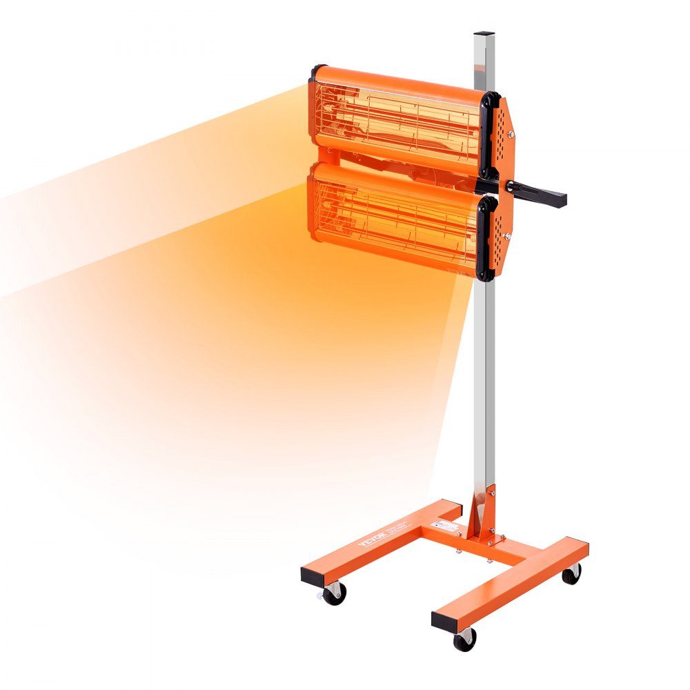 Infrared curing lamp, 2200W, 1-60 min time setting, automatic curing lamp with automatic heater and holder, 47.6 m² baking area, spray booth heaters, paint dryer