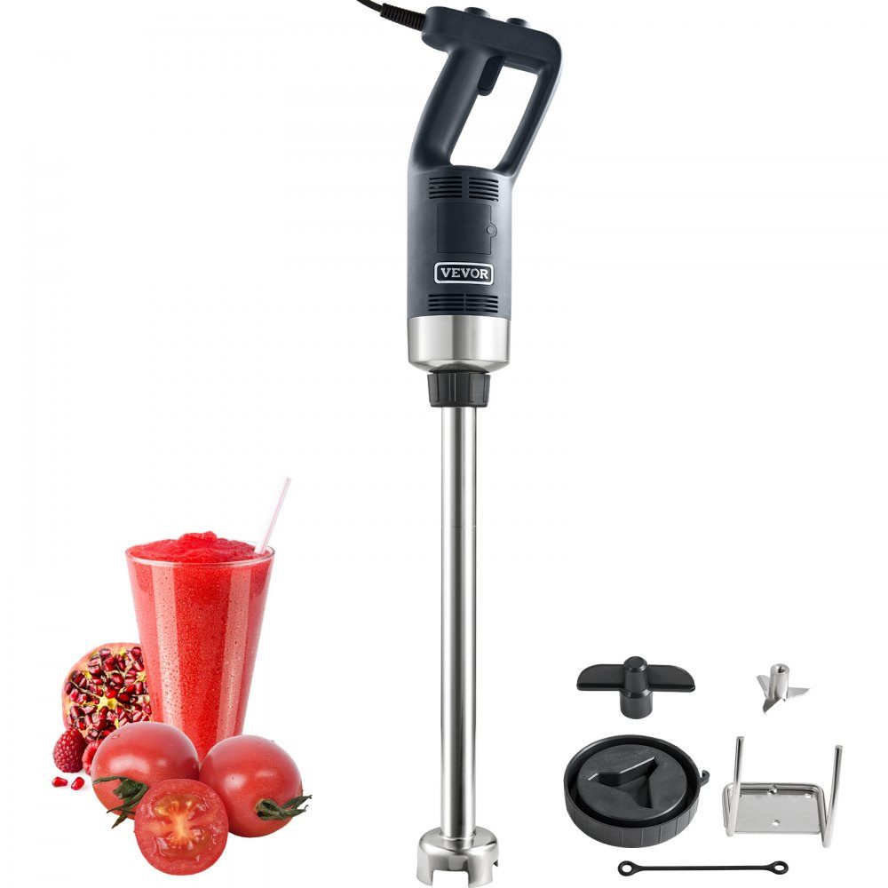 Mixeur à purée mixeur plongeant électrique 500 W, mixeur haute performance réglable 4000-18000 tr/min, mixeur plongeant polyvalent en acier inoxydable tige d'agitation amovible de 855 mm, comprenant crochet mural et tête de couteau de rechange