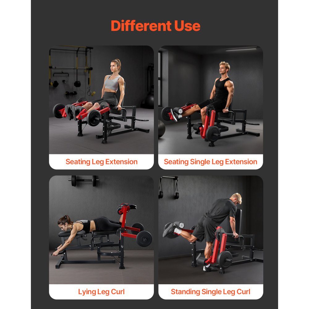Leg Extension and Curl Machine, Seated Leg Twist Extension for Thighs, Adjustable Device for Special Lower Body Exercises, Training Bench for Home Gym (700lb Load Capacity)