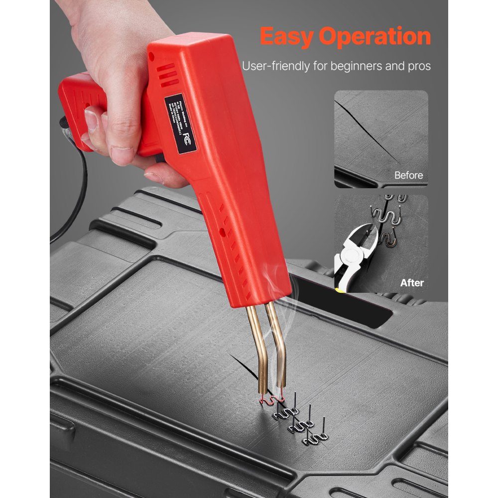 Plastic Welder, 100W Welding Gun + 60/100W Soldering Iron, Plastic Repair Kit with 1000 Hot Clips and 60 Rods for Car Bumpers, Kayaks, Electronics, Toys