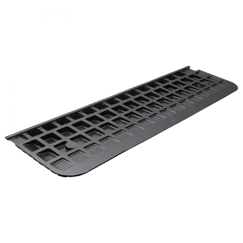 Threshold Ramp, Solid Rubber Door Sill Ramp, 15 Ton Load Capacity, Curb Ramp with Channel, 113 x 24.1 x 2.5 cm, Wheelchair Ramp, Access Ramp, Rubber Ramp, Ideal for Uneven Floor Curbs