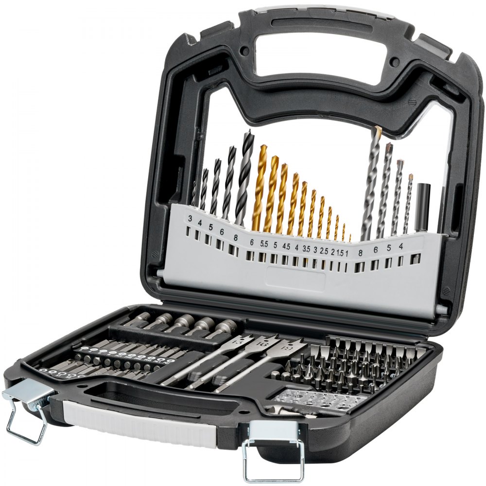 Drill set 101 pieces, drill and screwdriver bit set, screwdriver bit set suitable for drilling and screwing in wood, metal and cement, drill sets combination set sorted in an organized transport case Drill set 101 pieces, drill and screwdriver bit set, screwdriver bit set suitable for drilling and screwing in wood, metal and cement, drill sets combination set sorted in an organized transport case