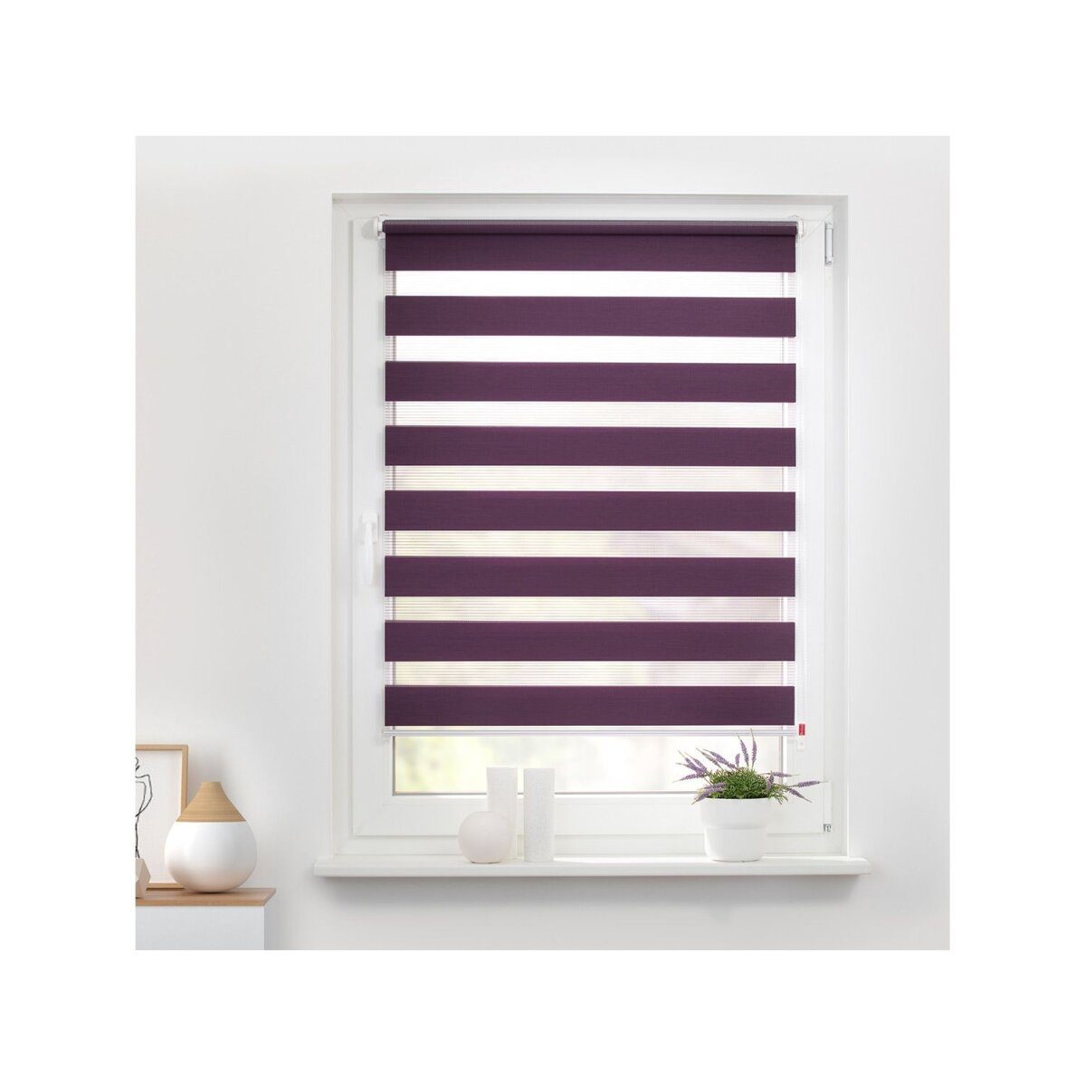 LICHTBLICK Duo Store enrouleur Klemmfix, sans perçage, à partir de 45 x 150 cm (mûre, 60x220 cm)