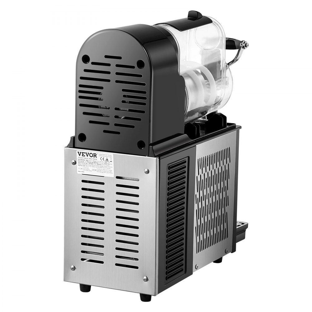 Kommerzielle Slush-Eismaschine, 3 l, Einzeltankmaschine für gefrorene Getränke, 12 Tassen, Edelstahl, Slush-Eismaschine mit Tastatur, Softeismaschine für Partys, Restaurants, Cafés, Bars, Schwarz