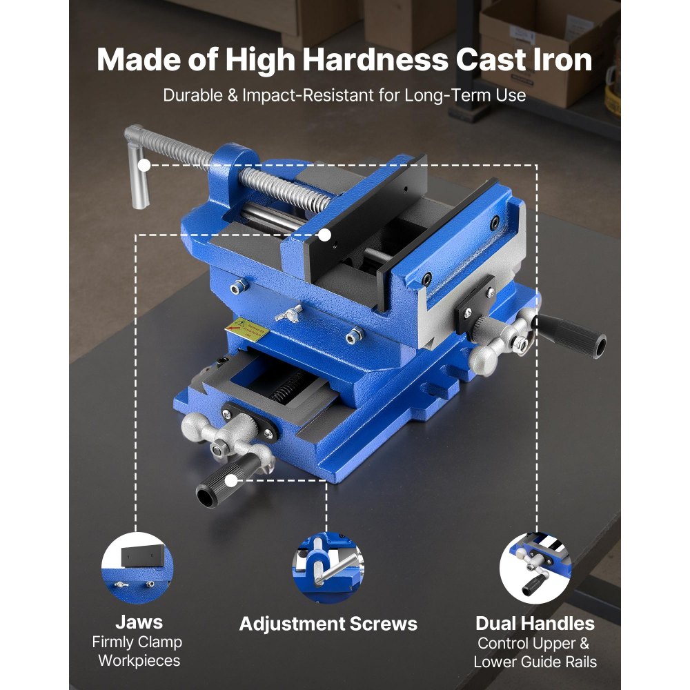 Machine Vise 4" Jaw Width 2 Way XY Axis Cross Vise 3.5" Jaw Opening Cast Iron Workbench Vise Clamp for Woodworking Drilling CNC Milling Machines Machine Vise 4" Jaw Width 2 Way XY Axis Cross Vise 3.5" Jaw Opening Cast Iron Workbench Vise Clamp for Woodworking Drilling CNC Milling Machines