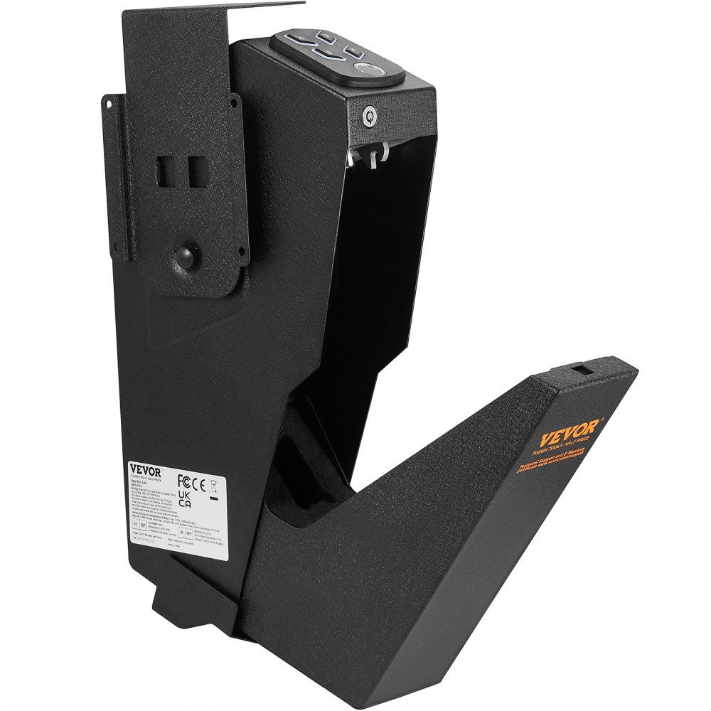 Gun Safe, Wall Mounted Gun Safe, 1 Gun, Gun Safe for Fingerprint, Key or Password, Cold Rolled Steel Gun Safe, 370 x 190 x 86mm, Gun Cabinet Wall Safe