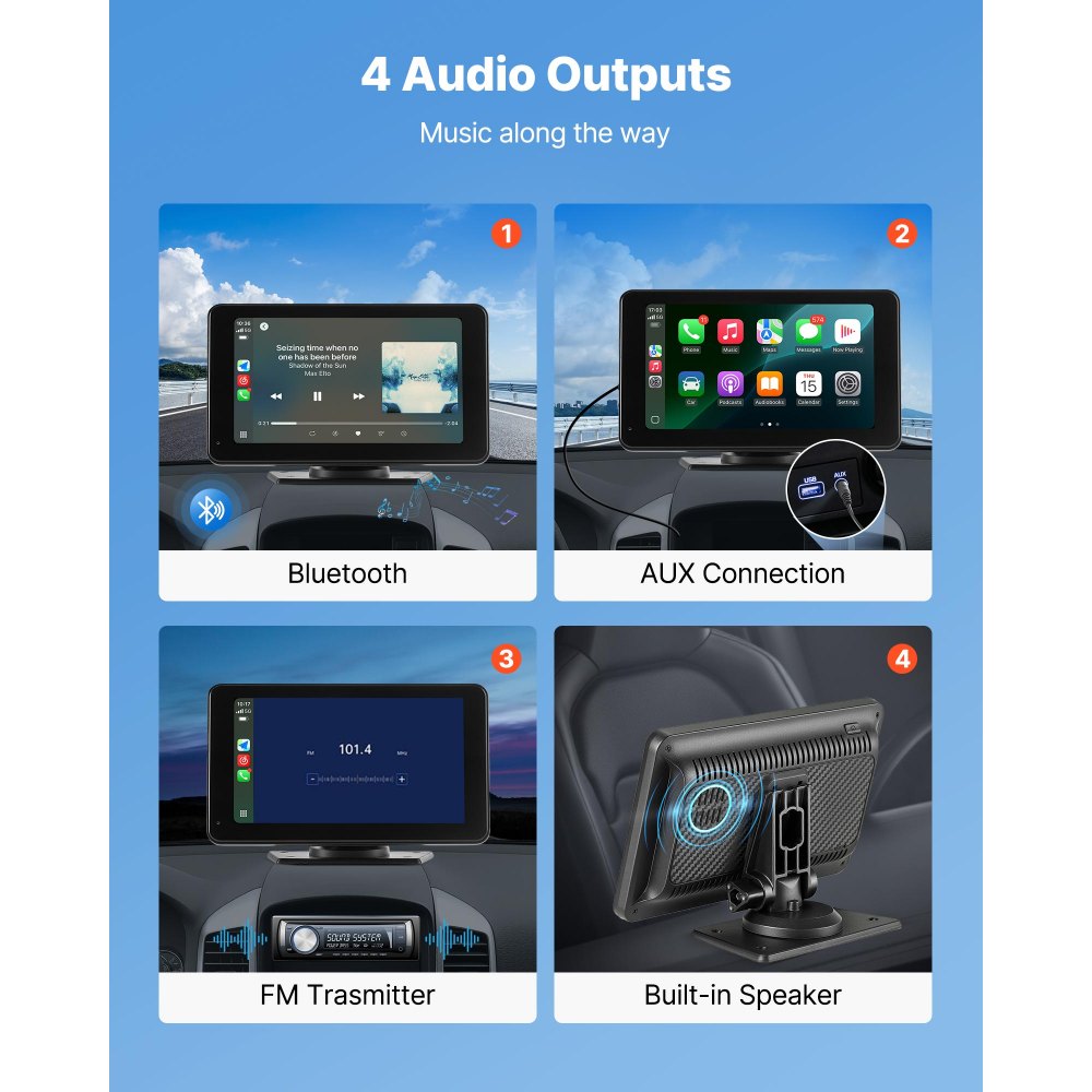 Kabelloses Autoradio (177,8 mm) HD-Radio mit Touchscreen, kompatibel mit Apple CarPlay & Android Auto, CarPlay-Bildschirm mit Rückfahrkamera, Sprachsteuerung, Spiegelverbindung, Bluetooth-GPS-Navigation Kabelloses Autoradio (177,8 mm) HD-Radio mit Touchscreen, kompatibel mit Apple CarPlay & Android Auto, CarPlay-Bildschirm mit Rückfahrkamera, Sprachsteuerung, Spiegelverbindung, Bluetooth-GPS-Navigation