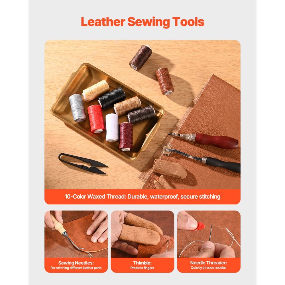 38-teiliges Leder-Handwerkswerkzeug-Set mit tragbarer Aufbewahrungstasche, Leinwand-Werkzeug, grafisches Werkzeug, Stanzwerkzeug, Nähwerkzeug, Schneidwerkzeuge, ideal für Anfänger, Heimwerker, Profis