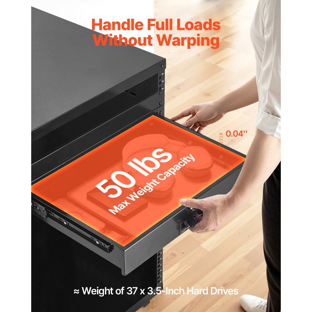 2U-Rack-Schublade, 50 Pfund, abschließbares Serverschrankgehäuse, Schiebeschublade mit Schloss und Kabelführungslöchern für 482 mm Netzwerkgeräte, Server, AV-Rack oder Schrankgehäuse