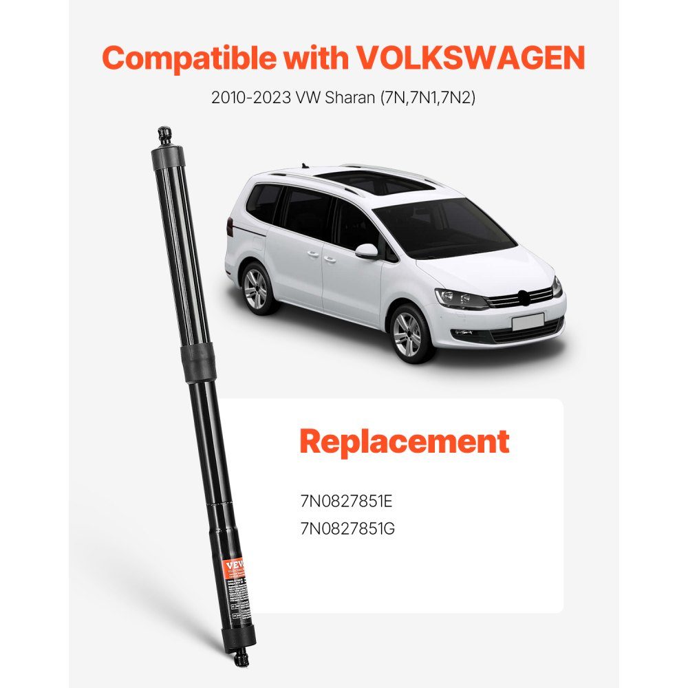 Heckklappen-Hebestütze hinten links und rechts, kompatibel mit VW Sharan (7N, 7N1, 7N2) 2010–2023, elektrische Heckklappen-Stoßdämpferstrebe, ersetzt OE-Nummer 6891009130 6891009120 (2 Stück)