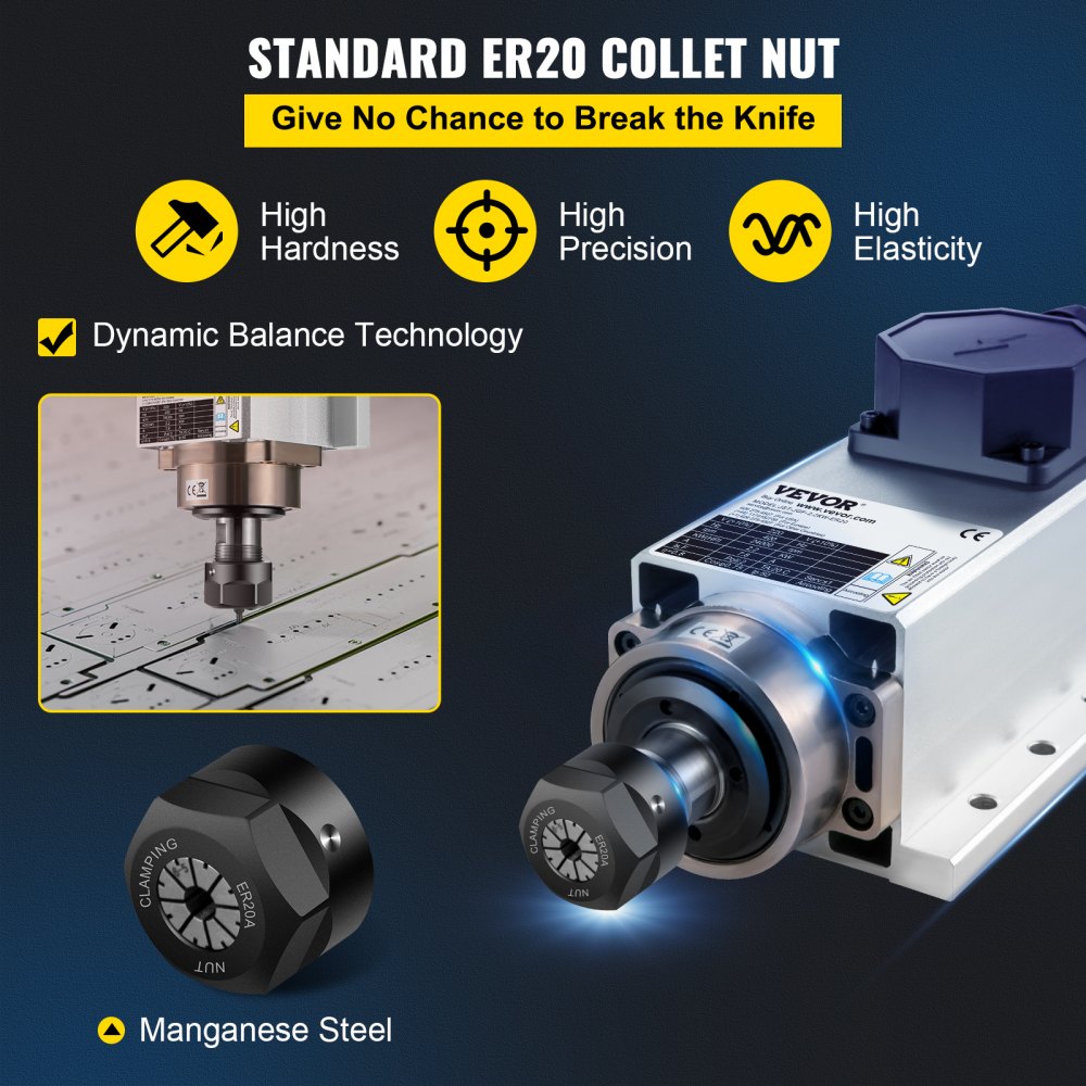 Luchtgekoelde spilmotor 2,2 kW luchtgekoelde spilmotor, ER20 spantang lineaire freesmotor, luchtgekoelde CNC-graveerfrezen numerieke freesmotor, 24000 RPM graveermachine spilmotor Luchtgekoelde spilmotor 2,2 kW luchtgekoelde spilmotor, ER20 spantang lineaire freesmotor, luchtgekoelde CNC-graveerfrezen numerieke freesmotor, 24000 RPM graveermachine spilmotor