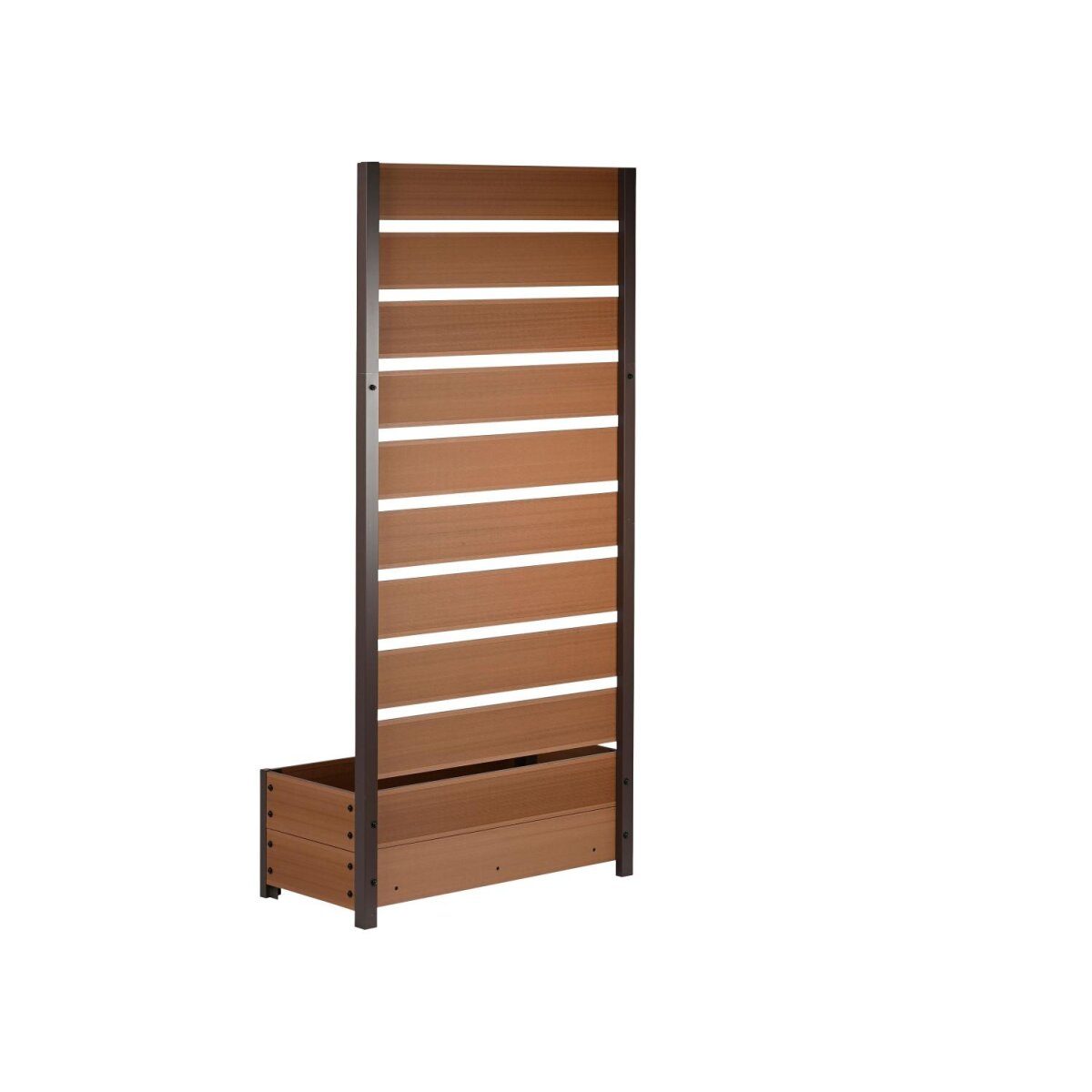 dobar WPC plantenbak met traliewerk, L 72 x W 33 x H 150 cm (lichtbruin)