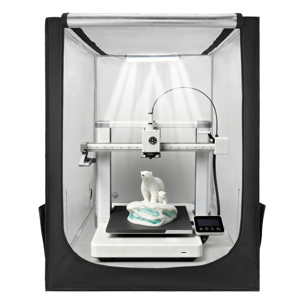 3D printer enclosure printer tent (70x75x90 cm), dustproof & waterproof protective cover with constant temperature & LED lighting, compatible with common models of Creality/ELEGOO/Anycubic