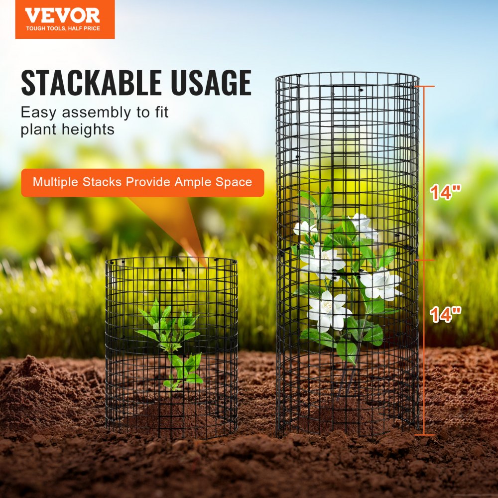 Pack of 6 Plant Protection from Animals, 32cm Diameter x 35cm Height, Chicken Wire Plant Protection, Plant Cages for Outdoor Plants, Flowers and Vegetables, Keeps Rabbits, Chickens and Squirrels Away, 18 Piece Metal Mesh Pack of 6 Plant Protection from Animals, 32cm Diameter x 35cm Height, Chicken Wire Plant Protection, Plant Cages for Outdoor Plants, Flowers and Vegetables, Keeps Rabbits, Chickens and Squirrels Away, 18 Piece Metal Mesh