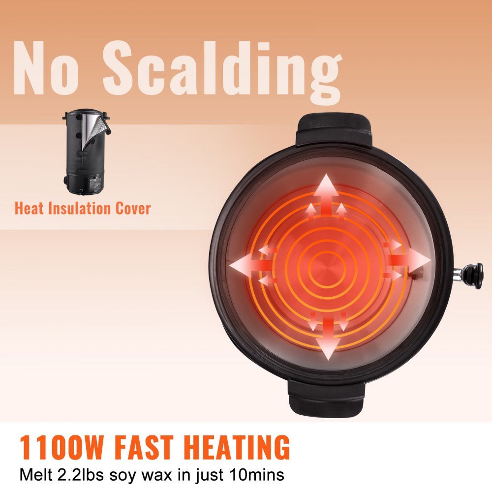 Candle Making Kit, Commercial Electric Wax Melter 10L 1100W Wax Melter Candle Making Machine DIY Candle Making Kit Including Wicks, Candle Pouring Pot, Spoon