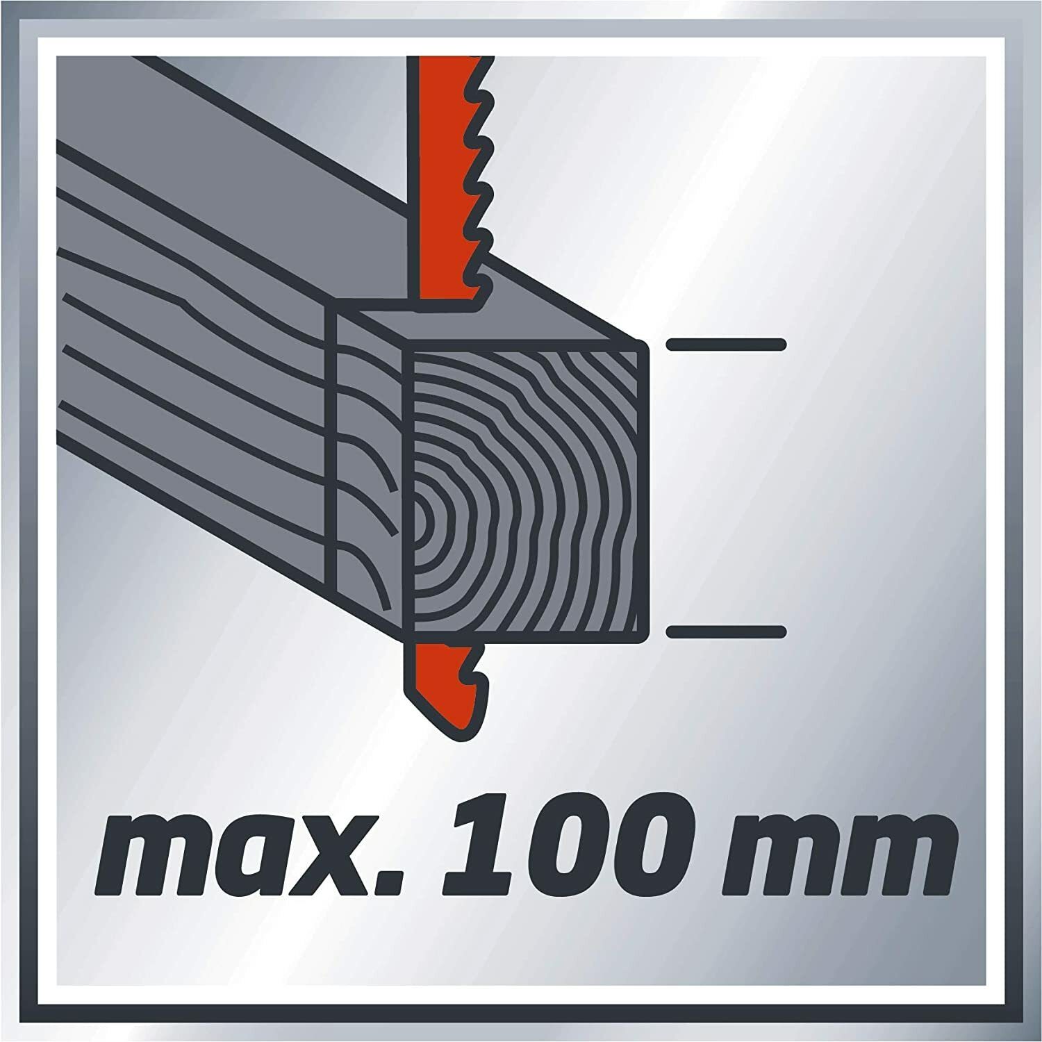 Einhell Stichsäge TE-JS 100 (750 W, max. 100 mm, 45° Schrägschnitt, Hubzahlregelung, 4-stufiger Pendelhub, Absaugadapter, Parallelanschlag, LED-Licht, Koffer)