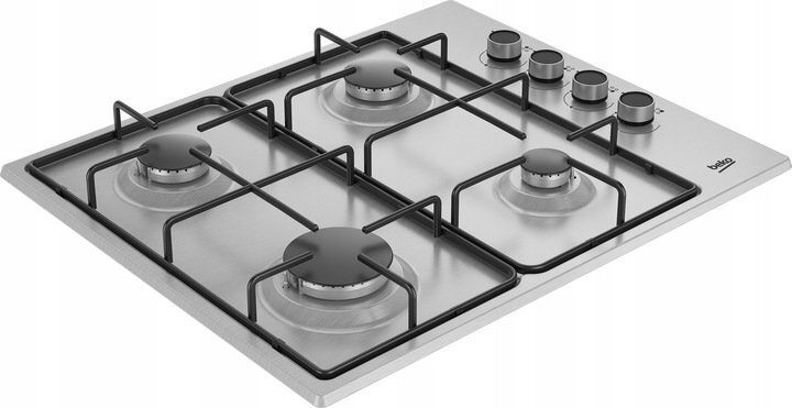 Exklusives Gaskochfeld 60 cm autarker Einbaubackofen Silber