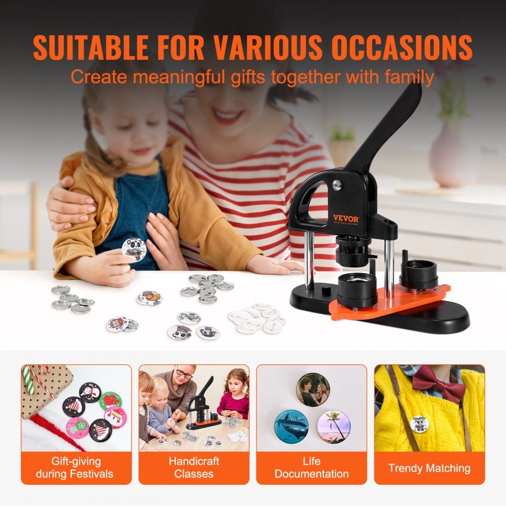 Button machine button machine 32 mm 500 pieces. Badge Punch Press, Button Press, DIY Badge Press Machine, Pinback Button Maker for Personalized Badges, Including Magic Book and Circle Cutter