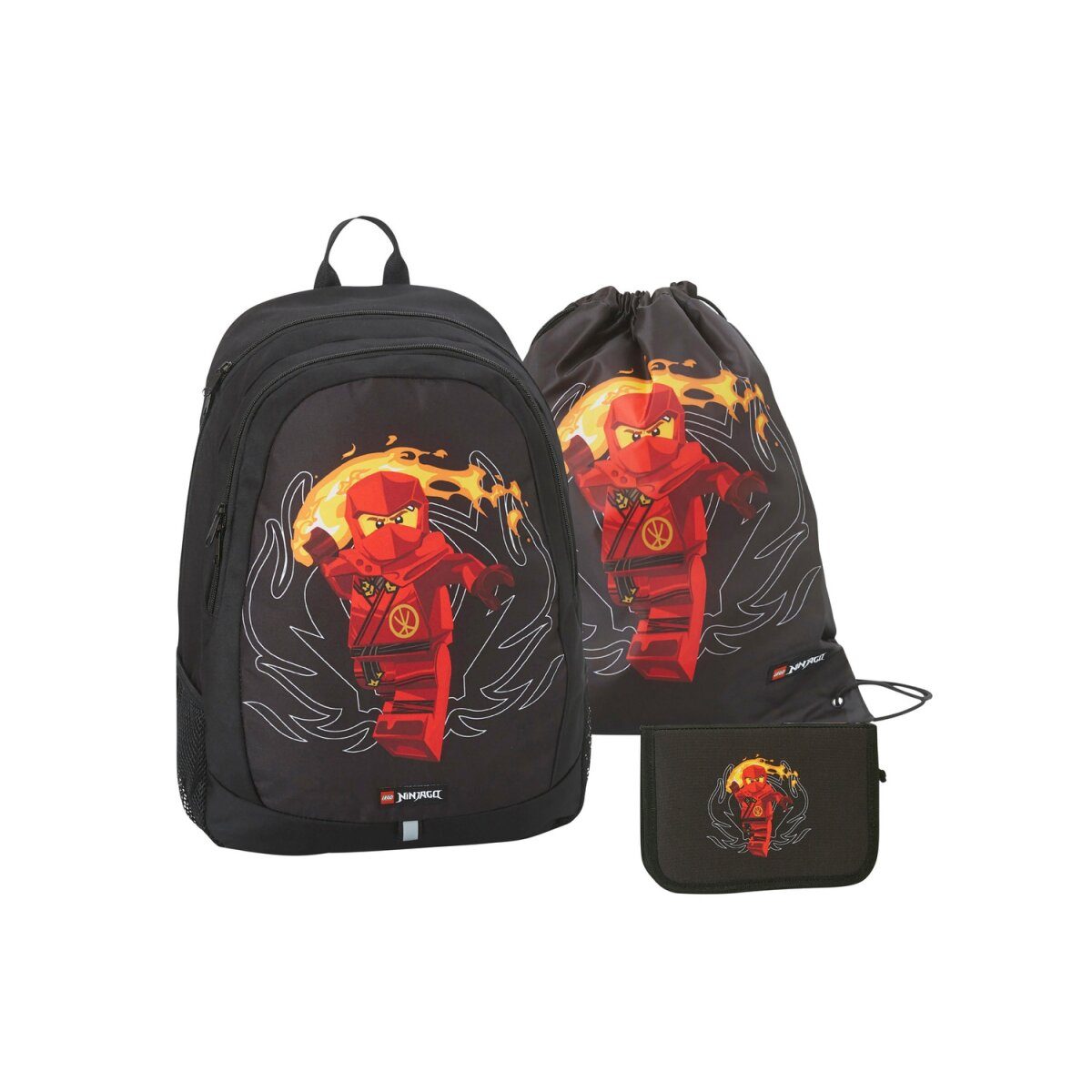 LEGO schooltassenset »Light«, 3-delig (Ninjago rood)