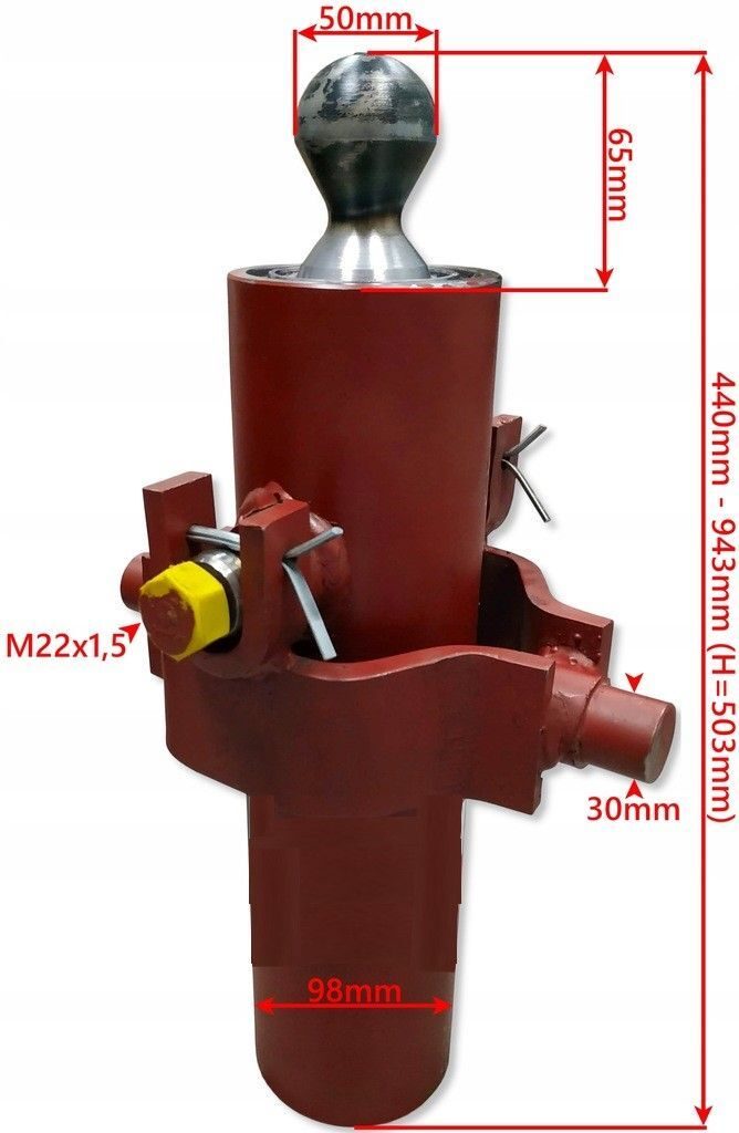 Hydraulischer ZYLINDER-ANHÄNGERKOLBEN D-732 Nabe 503