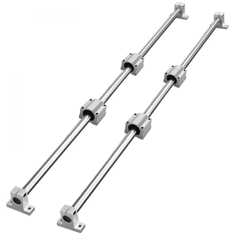 Lineaire geleiderailset, SFC20 1000 mm, 2 stuks 1000 mm SFC20 geleiderails, 4 stuks SC20 schuifblokken, 4 stuks railsteunen, lineaire rails en lagerset voor geautomatiseerde machines