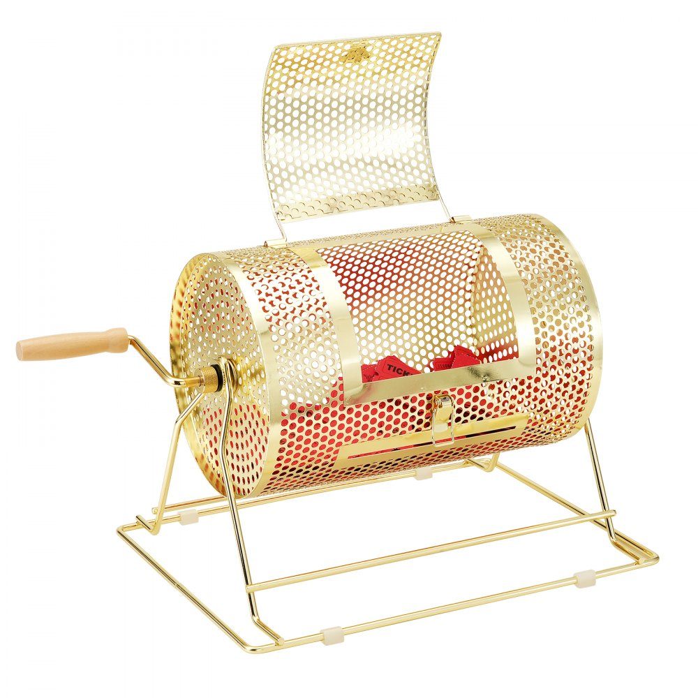 Lotto drum Glückskind 3500 tickets or 100 raffle balls capacity, professional lottery rotating cage made of metal, lottery turntable, lottery box for lottery games Golden