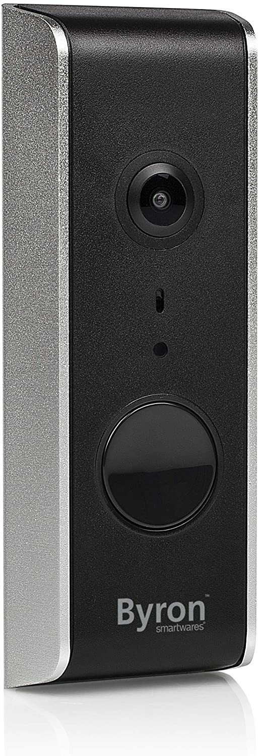 Byron DIC-23112 WiFi video doorbell, plastic, black, 2.4 cm wide, 5 cm deep, 13.3 cm high