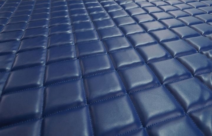 ECO-LEDER-STEPPMATERIAL POLSTERUNG 10 MM Marineblau