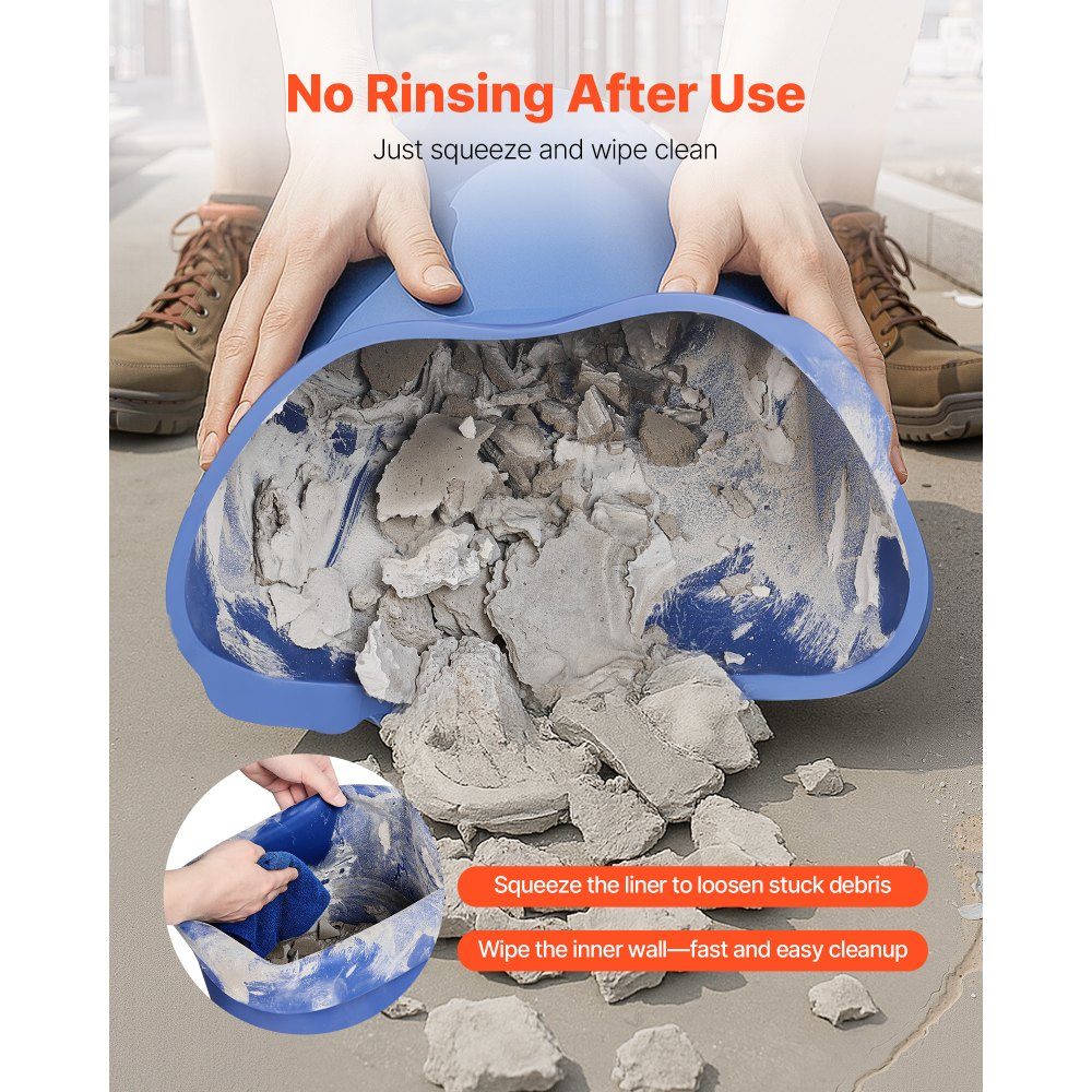 Bucket Liner 6L Silicone Concrete Mixer Bucket Liner Reusable for Mixing Thin Set Mortar, Paint, Concrete and Epoxy Resin Food Grade Bucket Liner Blue