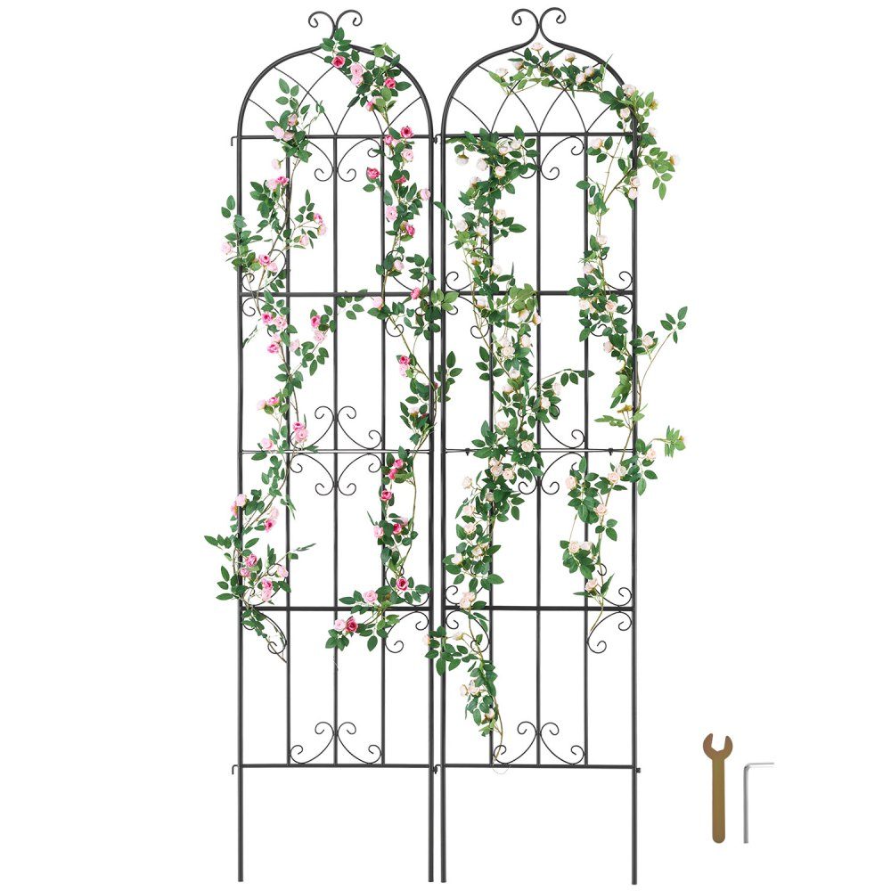 Trellis, 221 x 50 cm, set van 2 roestvrije metalen latwerk voor tuinbloemen, latwerk voor rozen, komkommersteun, klimhulp, plantenlatwerk, decoratief clematislatwerk voor binnenplaatsen en gazons