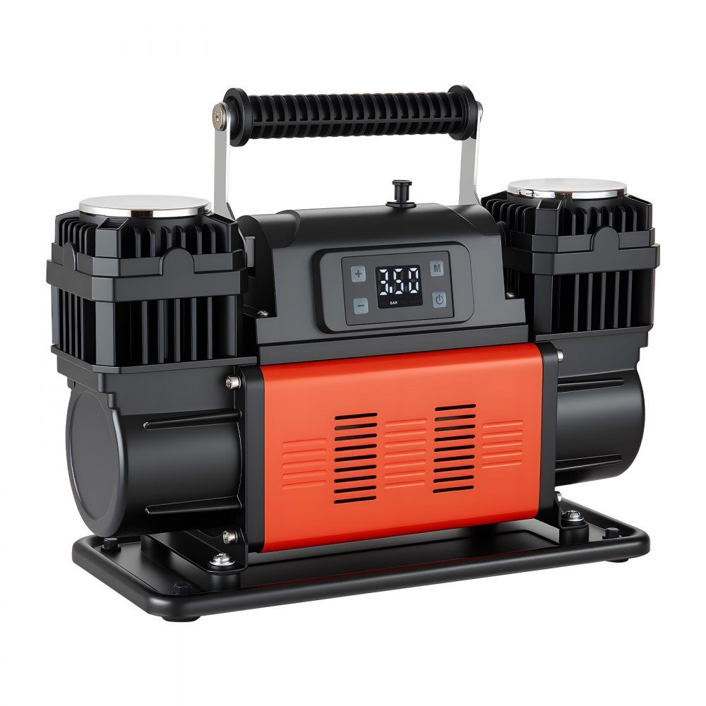 Air Compressor Dual Cylinder 300L/min Auto Shut-off Tire Inflator 12V 10.3bar Off-Road Air Pump with LCD Digital Display and Adapters for Trucks, Cars, SUVs, SUVs and RVs