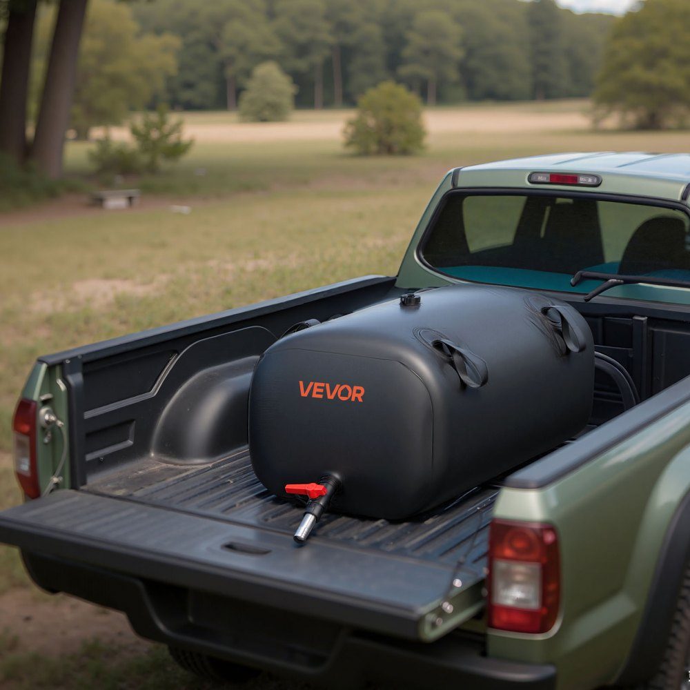 Vessie de stockage d'eau, sac à eau 113 L avec robinet, sac à eau pliable et portable en PVC 1000D, stockage d'eau pour système d'irrigation, résistance à la sécheresse et aux catastrophes, noir