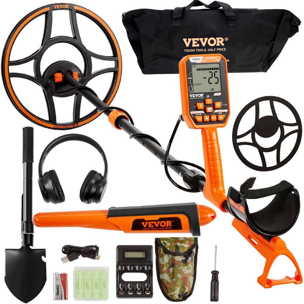 Metaaldetector professioneel, metaaldetector met zoekspoel van 30 cm, 7 modi, IP68 duikdiepte tot 3 m goudzoeker met verstelbare handgreep gouddetector inclusief precisie-lokalisatieapparaat voor Bluetooth-headsets